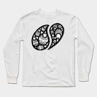 Tree Leaves Doodle Art Long Sleeve T-Shirt